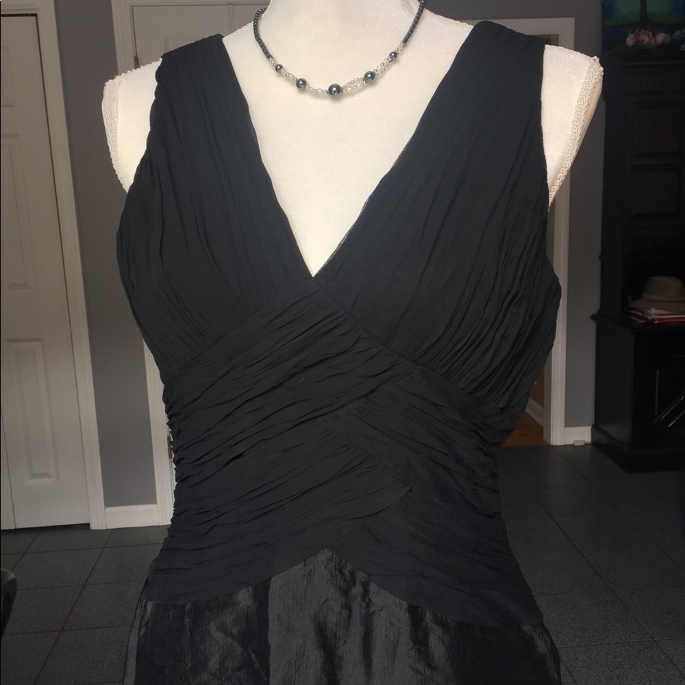 Talbots black silk cocktail dress